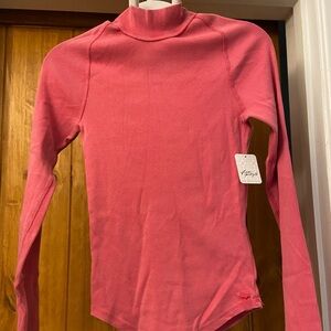 Free People pixie Long Sleeve T-shirt In Hollyhock Size Small Cotton